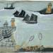Three ships and lighthouse (verso)